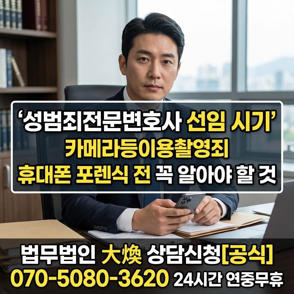 성범죄전문변호사 선임 시기, 카메라등이용촬영죄 휴대폰 포렌식 전 꼭 알아야 할 것